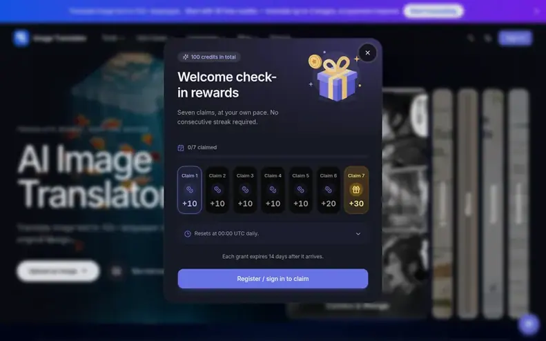 Screenshot of the Image Translator homepage