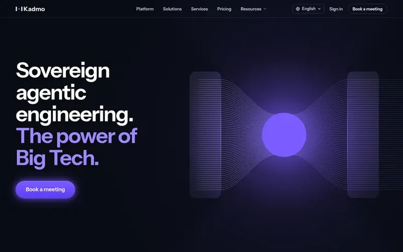 Screenshot of the Kadmo homepage
