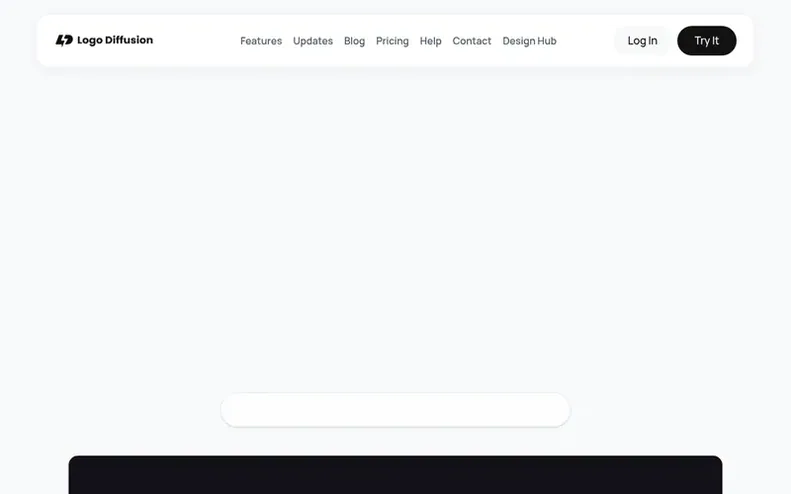 Screenshot of the Logo Diffusion homepage