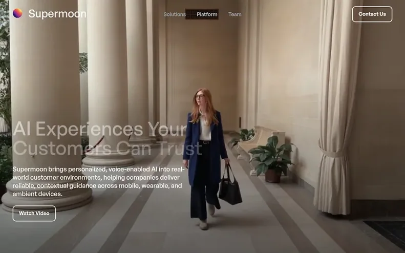 Screenshot of the Supermoon homepage