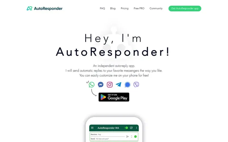 Screenshot of the AutoResponder.ai homepage