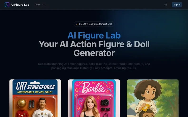 Screenshot of the AI Figure Lab homepage
